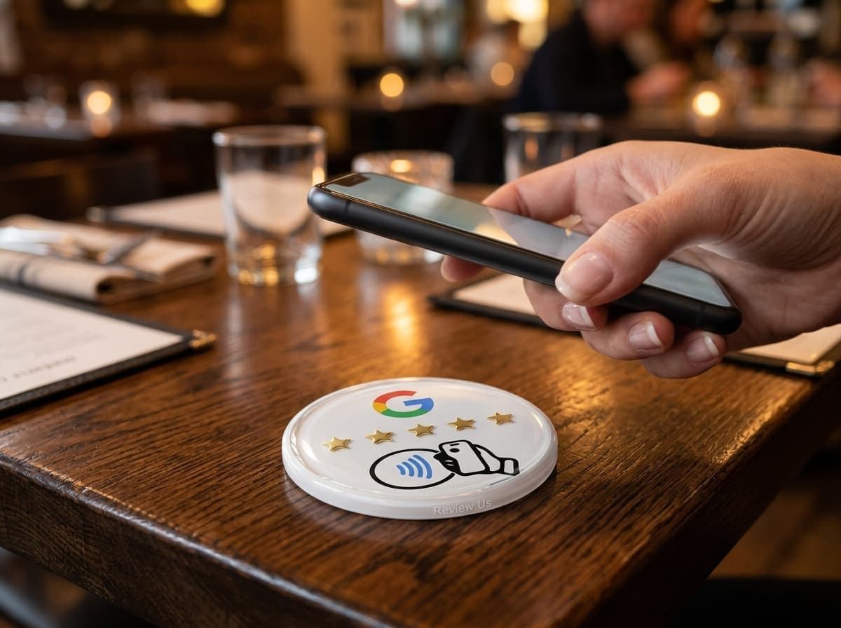 Scan NFC sans contact à table dans un restaurant